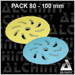 PACK Mousses Microfibres Bleue/Jaune 80/100 mm