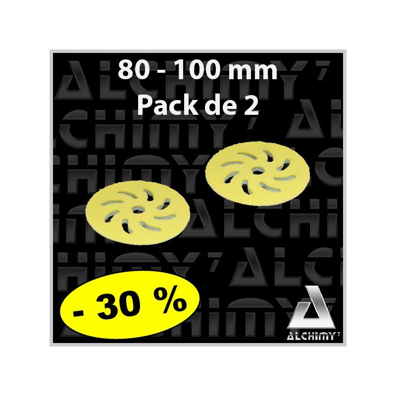 PACK de 2 Mousses Microfibres Jaune 80/100 mm