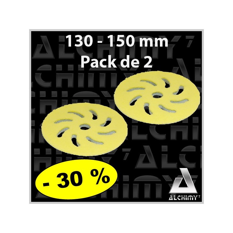 PACK de 2 Mousses Microfibres Jaune 130/150 mm